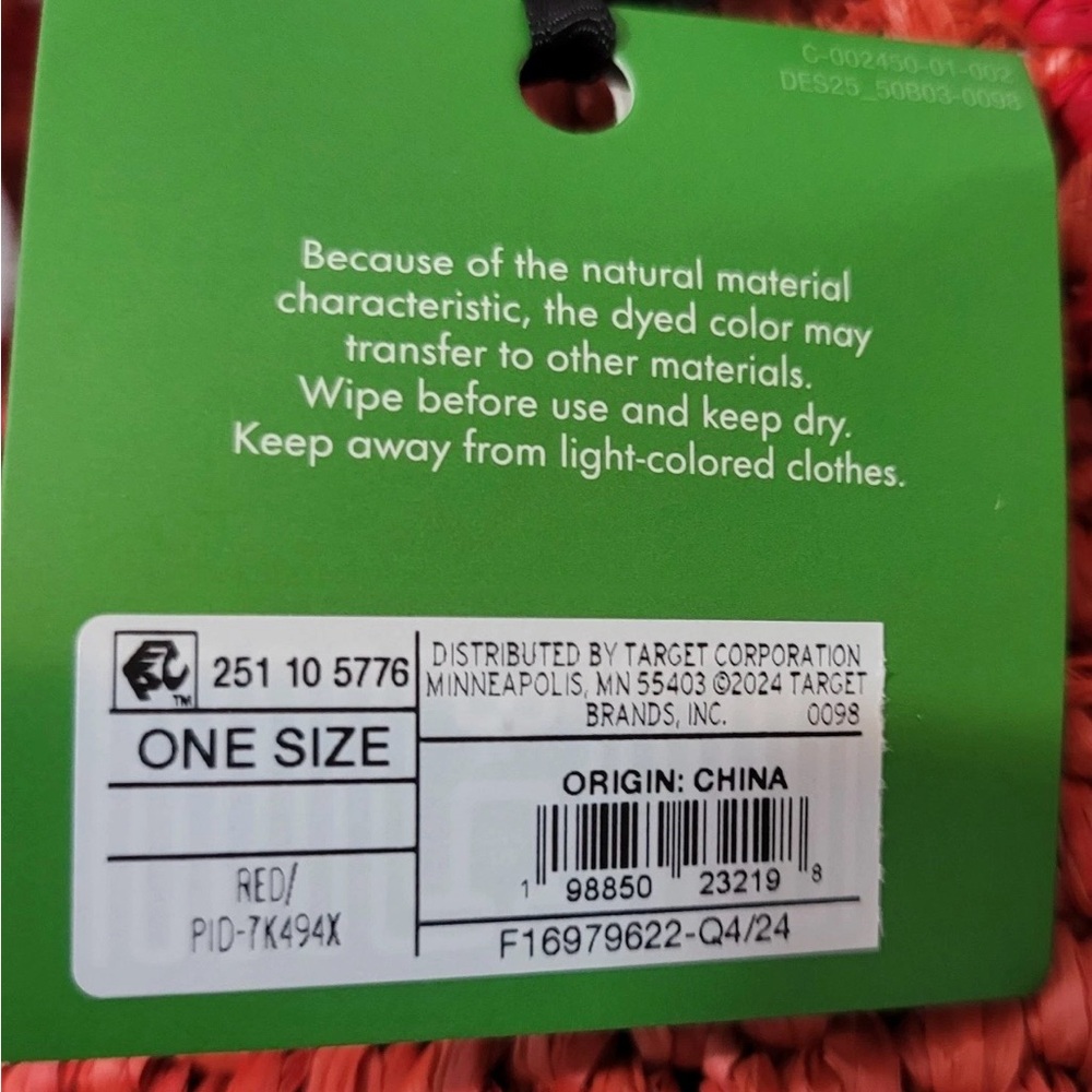 Kate Spade Raffia Bow Tote Bag Red NWT - Picture 2 of 15
